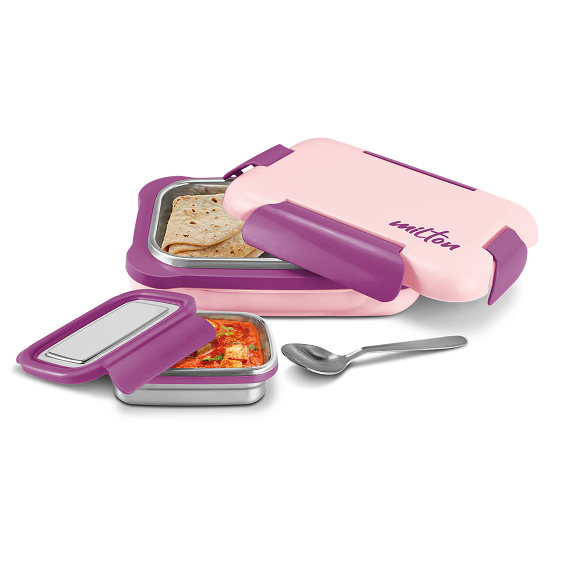     			MILTON More Meal Insulated Large Tiffin Box 770ml with Inner Stainless Steel Box 175ml & Spoon Pink