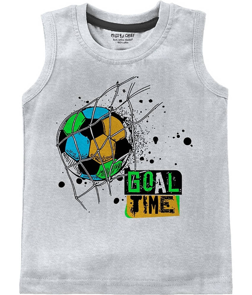 NammaBaby Pack of 1 Boys Cotton T-Shirt & Shorts Set ( Light Grey )