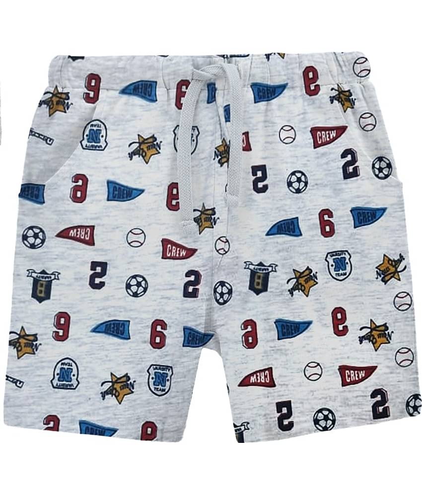 NammaBaby Pack of 1 Boys Cotton T-Shirt & Shorts Set ( Light Grey )
