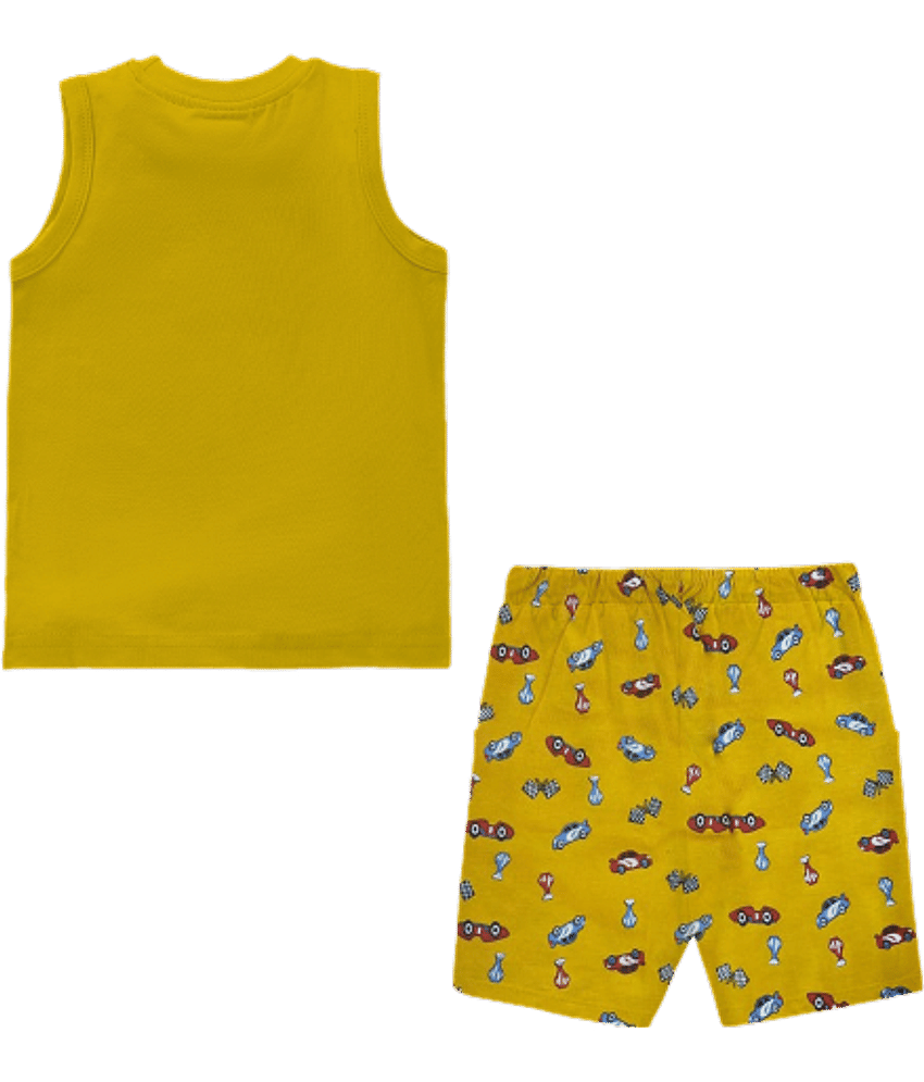 NammaBaby Pack of 1 Boys Cotton T-Shirt & Shorts Set ( Light Grey )