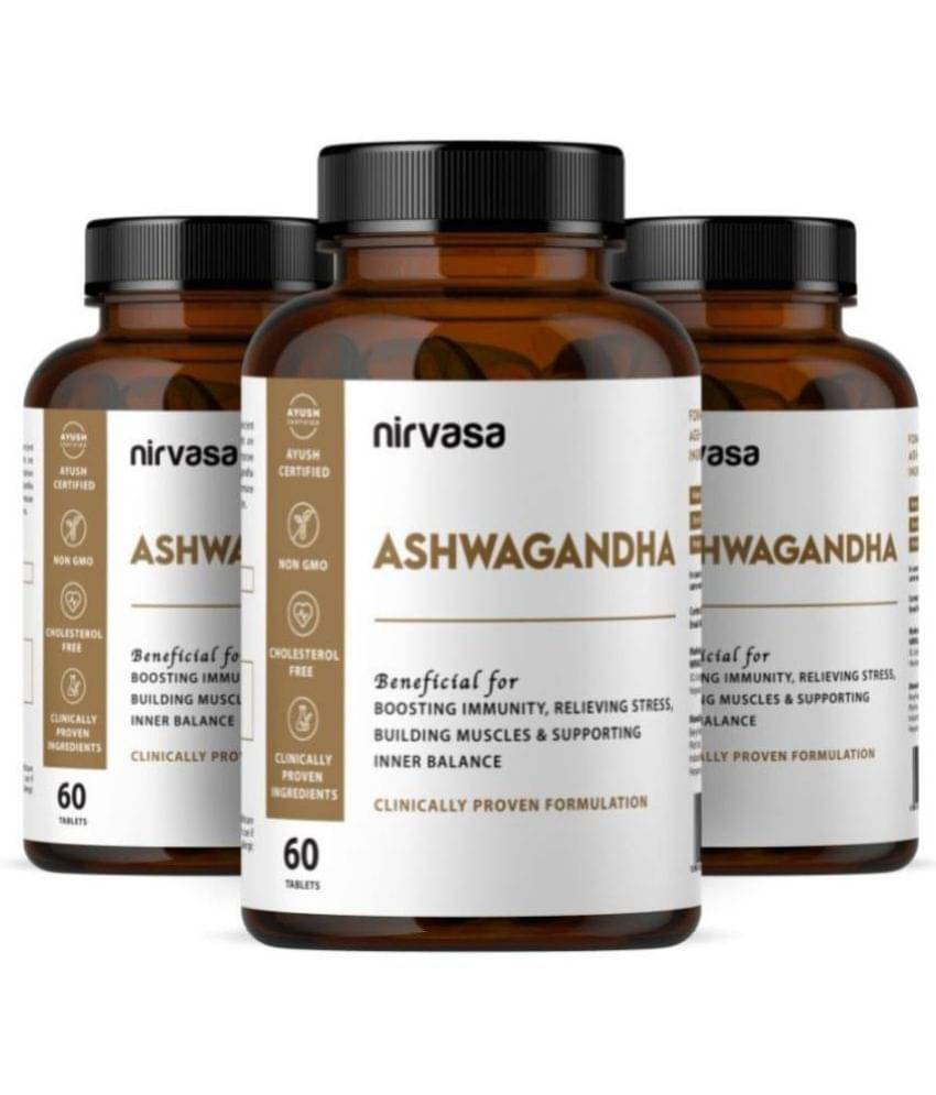 Nirvasa Ashwagandha Tablets For Men & Women(500 Mg) , 60 Tablets(Pack Of 3) Nirvasa Ashwagandha Tablets For Men & Women(500 Mg) , 60 Tablets(Pack Of 3)