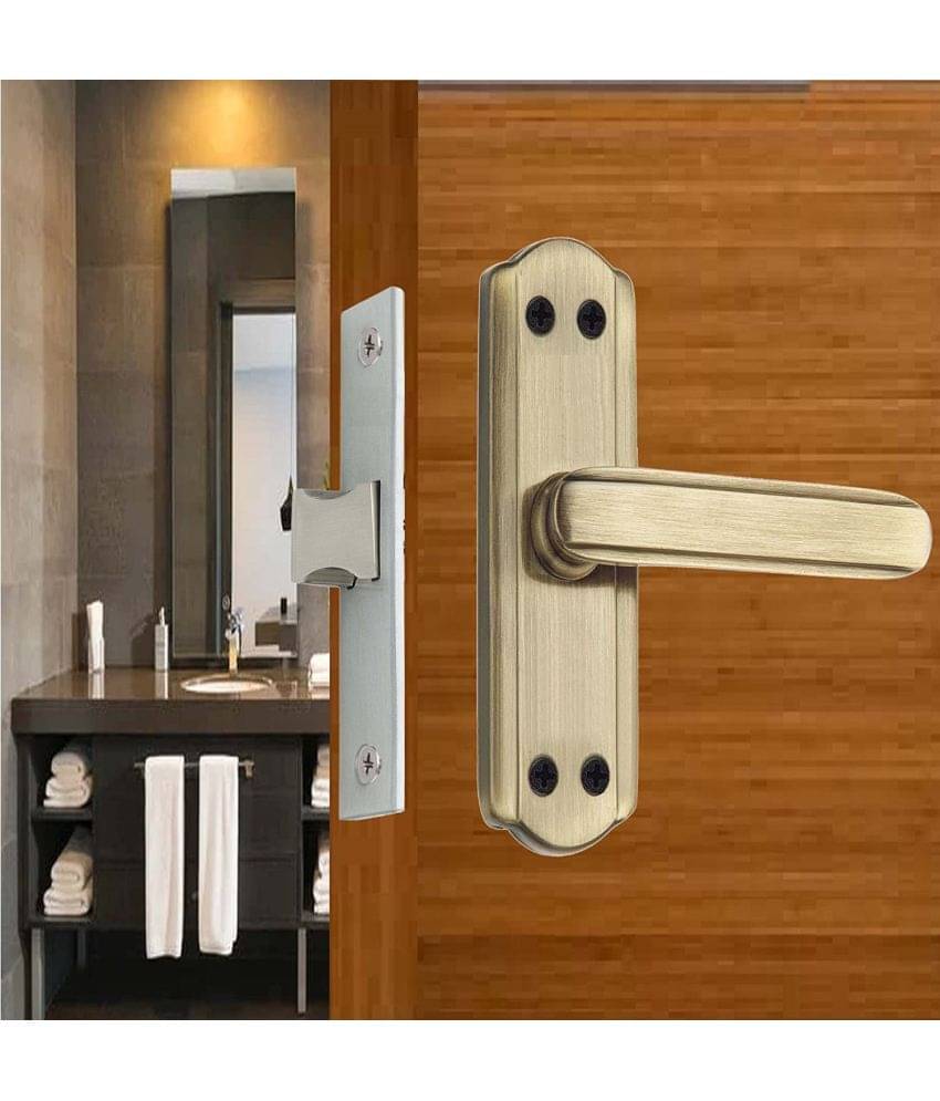     			Onmax Iron Baby Latch Keyless Lock Complete Set with Antique Brass Finish (ZL+S701BAB) (Bathroom & Bedroom Latch)