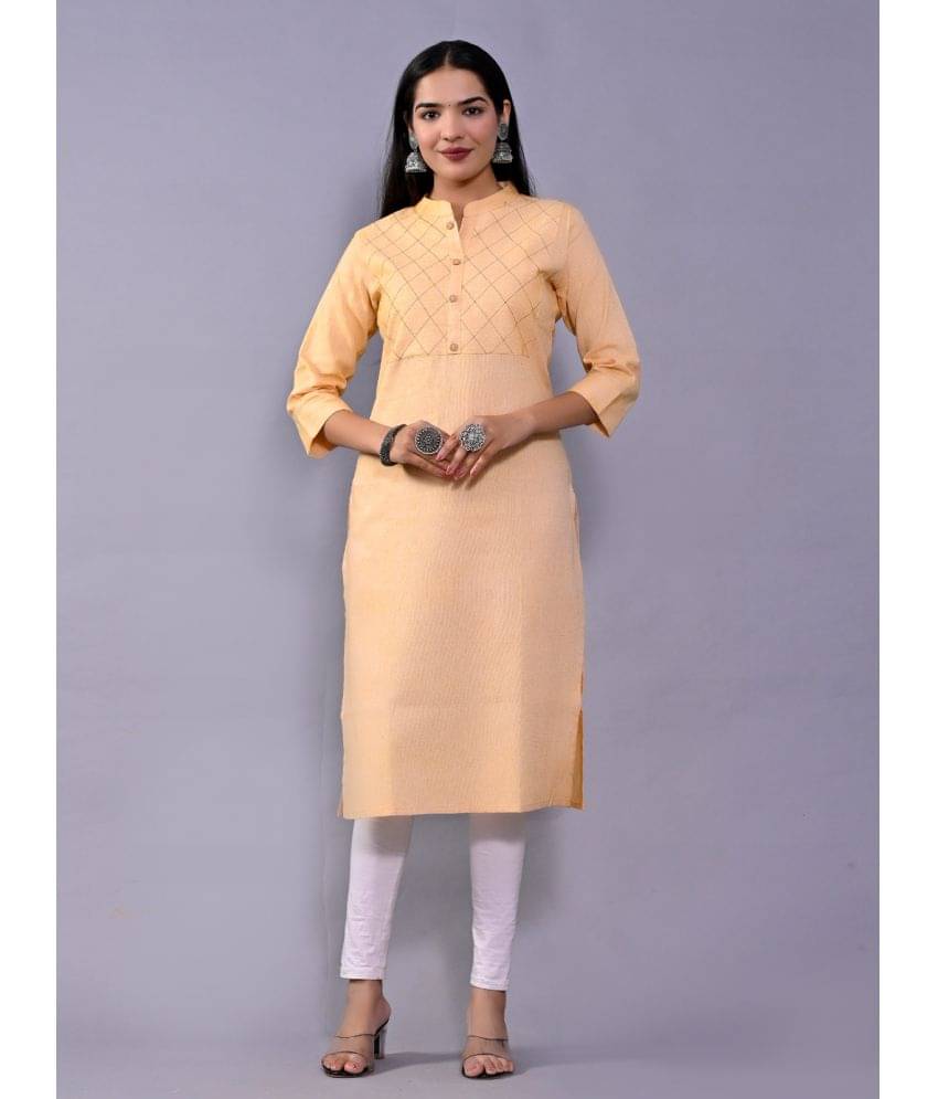 QuaClo - Beige Cotton Women's Straight Kurti ( Pack of 1 )     			QuaClo - Beige Cotton Women's Straight Kurti ( Pack of 1 )