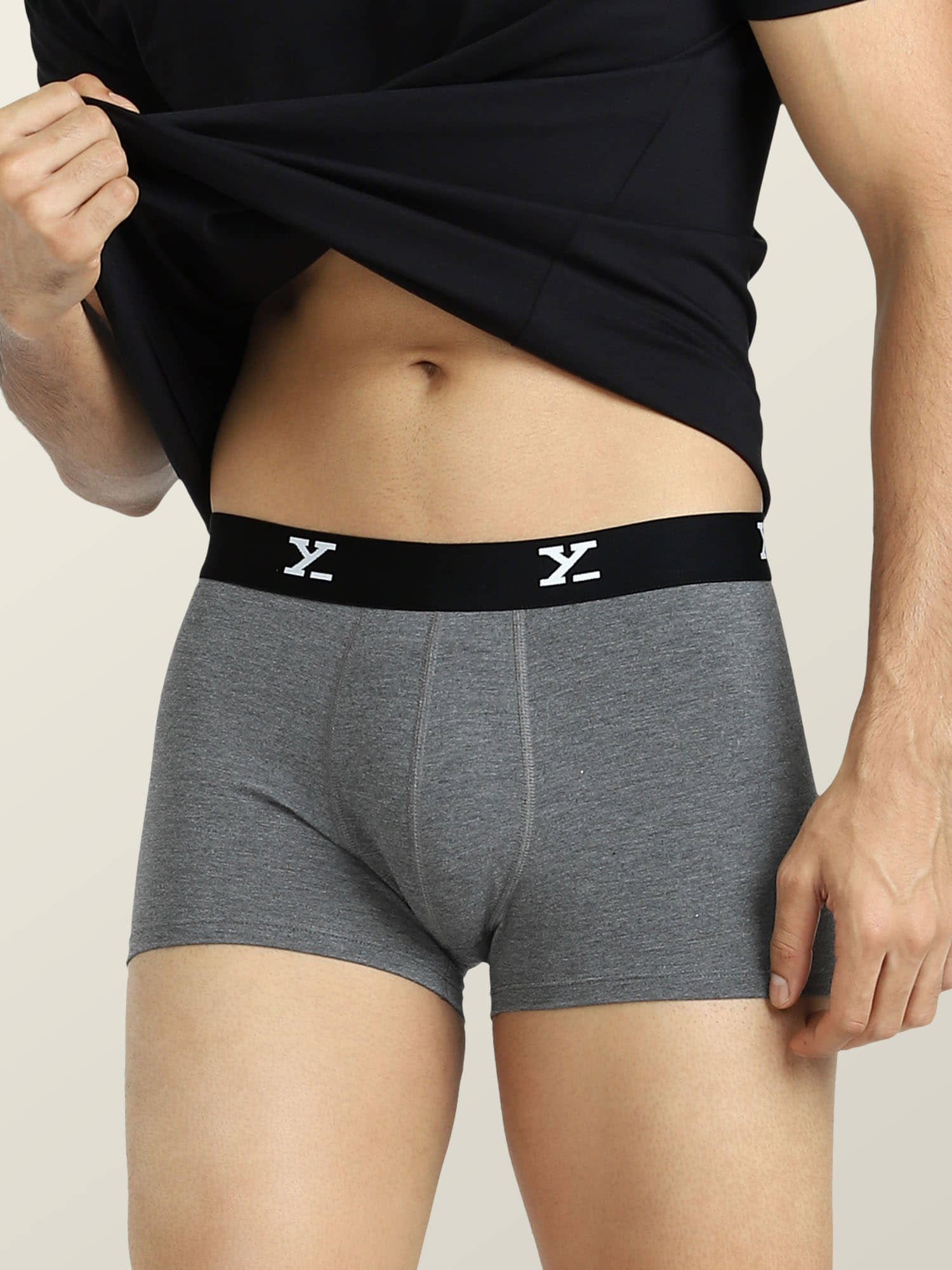 XYXX Pack of 1 Modal Trunks For Men's ( Grey Melange )