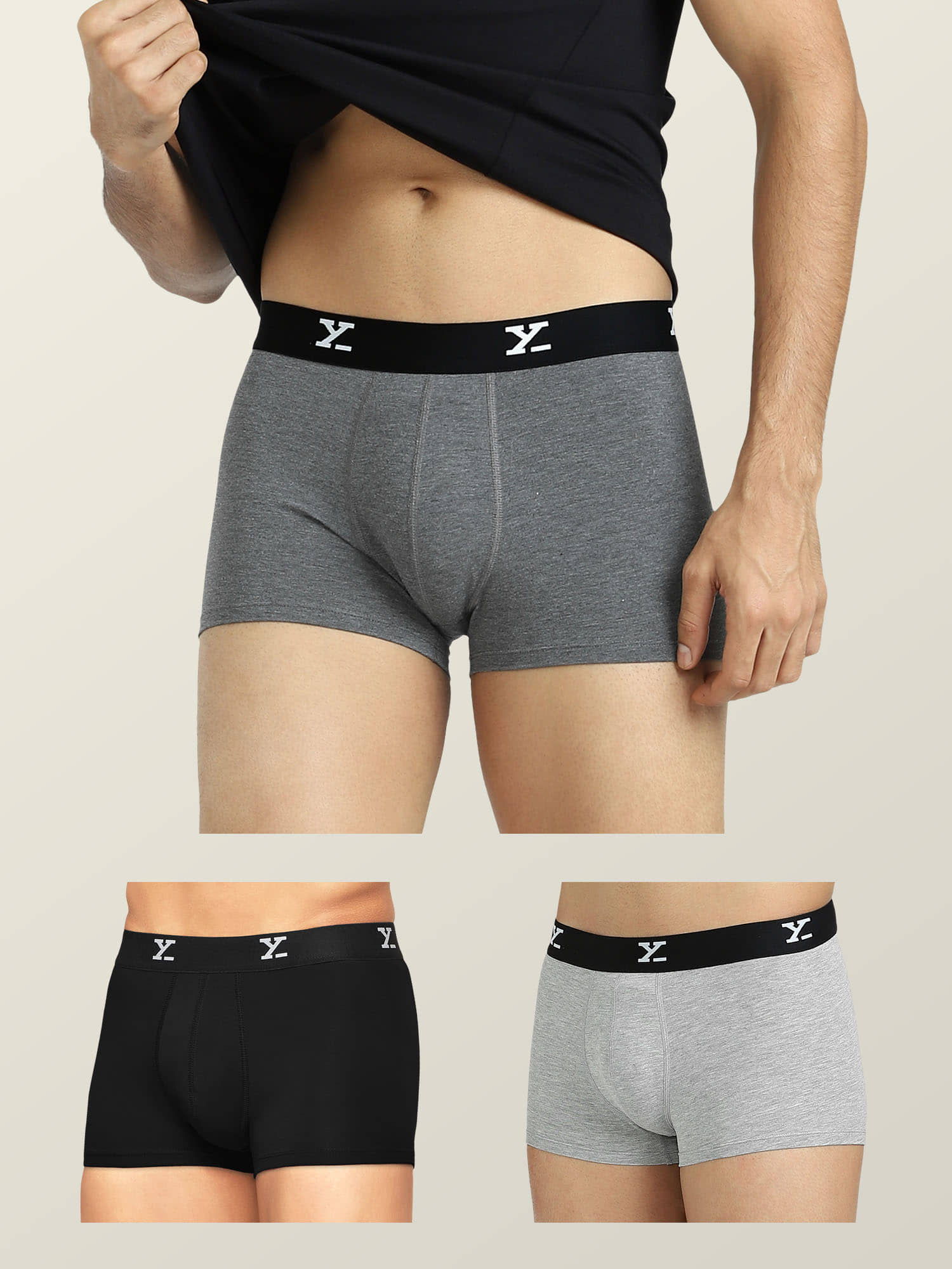 XYXX Pack of 3 Modal Trunks For Men's ( Multicolor )