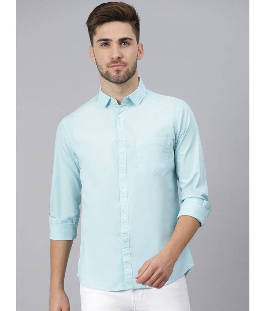 liferoads - Light Blue 100% Cotton Slim Fit Men's Casual Shirt ( Pack of 1 ) liferoads - Light Blue 100% Cotton Slim Fit Men's Casual Shirt ( Pack of 1 )