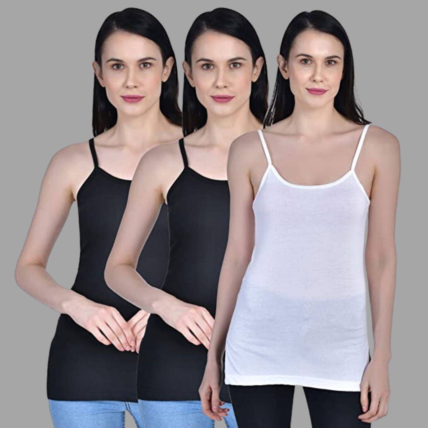 AIMLY Cotton Camisoles - Black Pack of 3 AIMLY Cotton Camisoles - Black Pack of 3