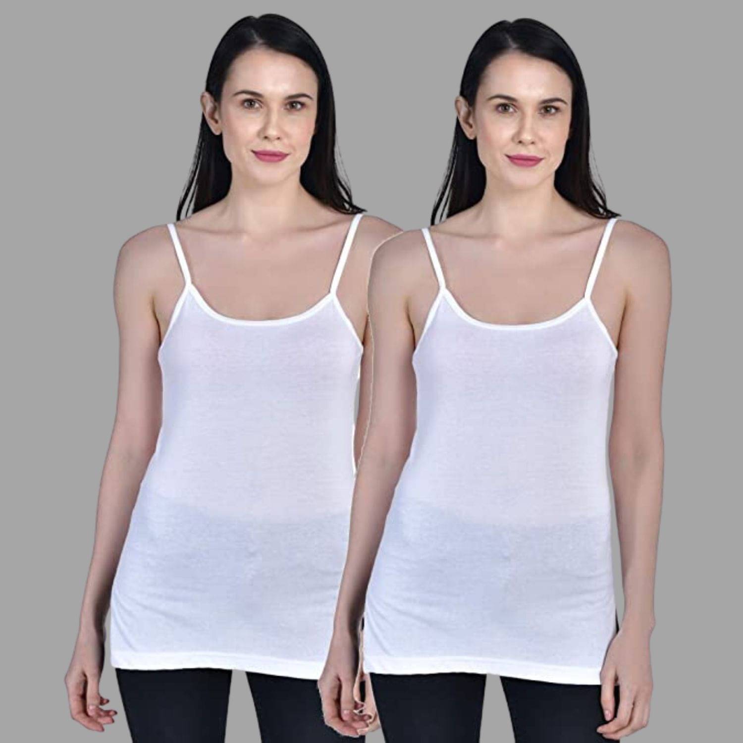 AIMLY Cotton Camisoles - White Pack of 2     			AIMLY Cotton Camisoles - White Pack of 2