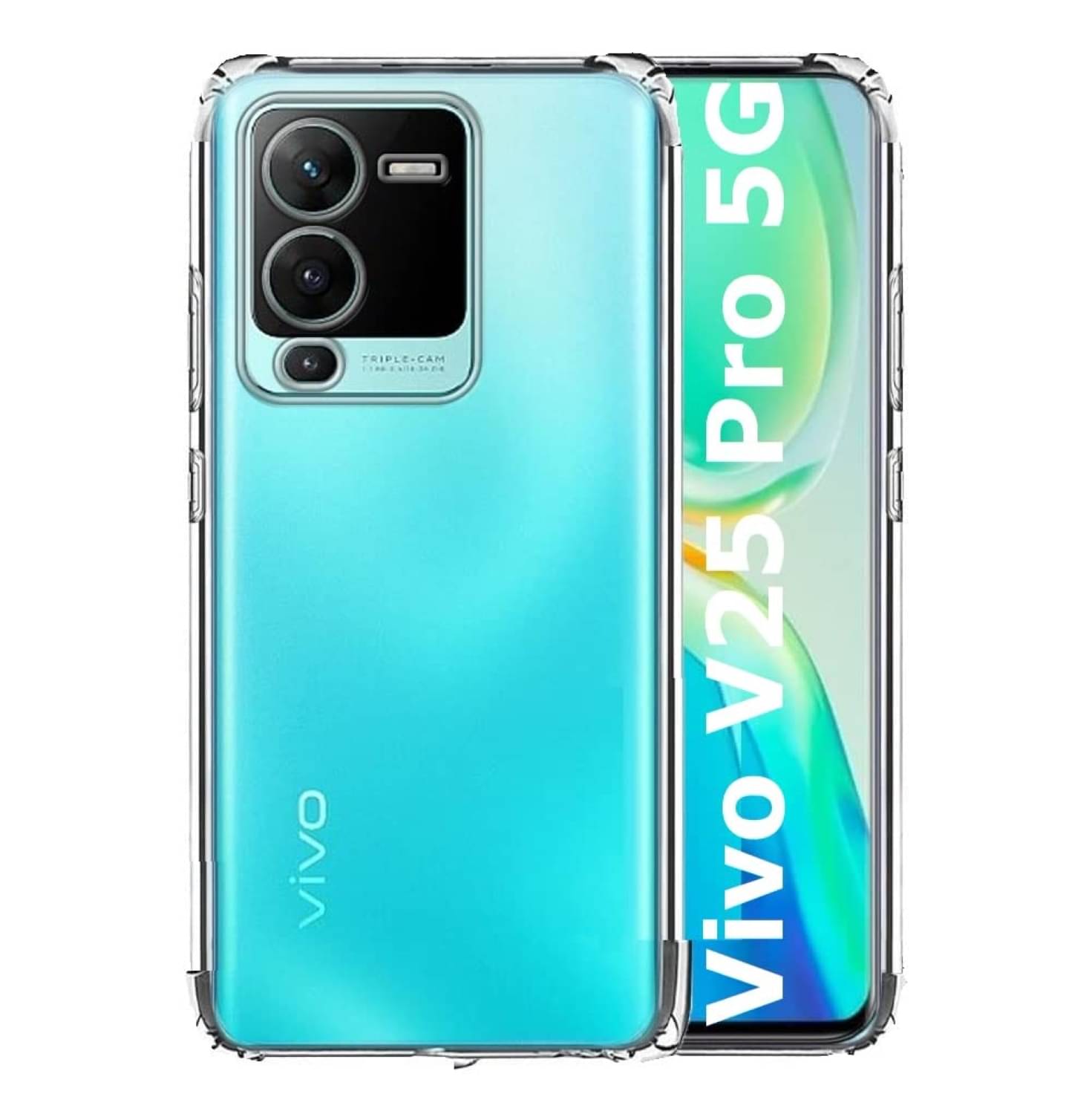    			Case Vault Covers - Transparent Silicon Silicon Soft cases Compatible For Vivo v25 pro ( Pack of 1 )