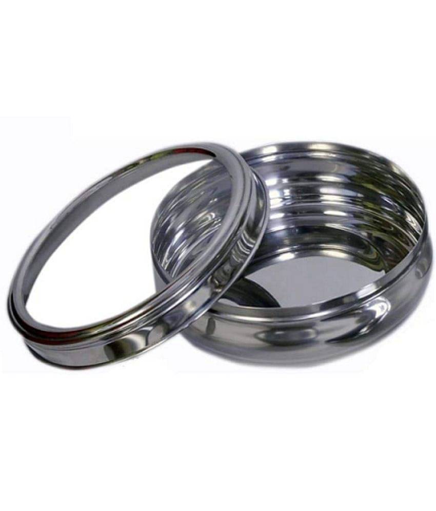 Dynore - 12 No Puri Dabba Steel Silver Food Container ( Set of 1 ) Dynore - 12 No Puri Dabba Steel Silver Food Container ( Set of 1 )
