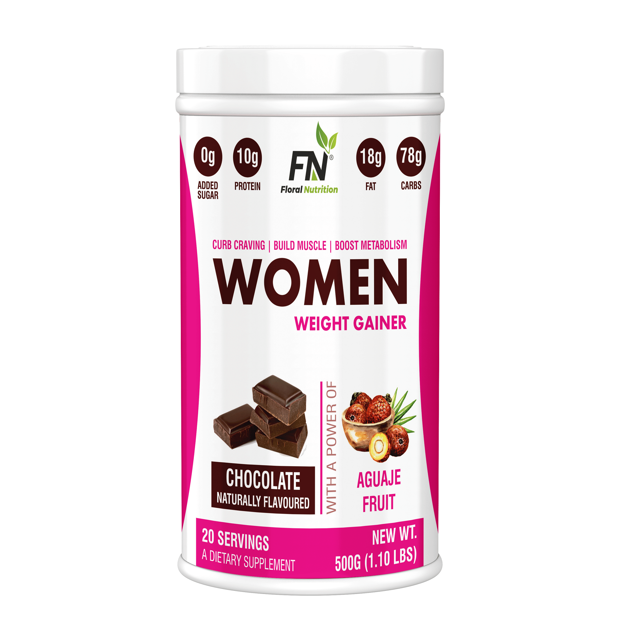 Floral Nutrition Women Super Weight Gainer with Vitamins & Minerals Protein Shake 500 gm Chocolate