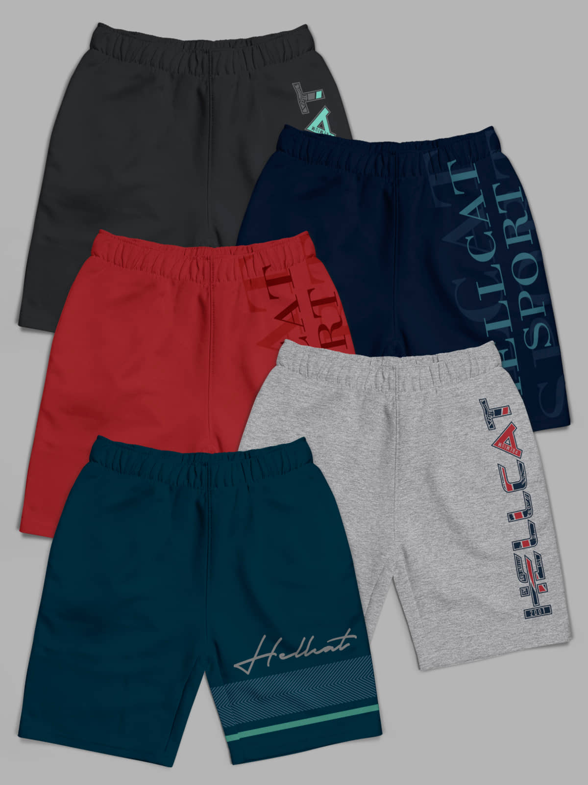 HELLCAT Pack of 5 Girls Cotton Blend Hot Pants ( Multicolor ) - Shorts | Buy online on ZillyBuy