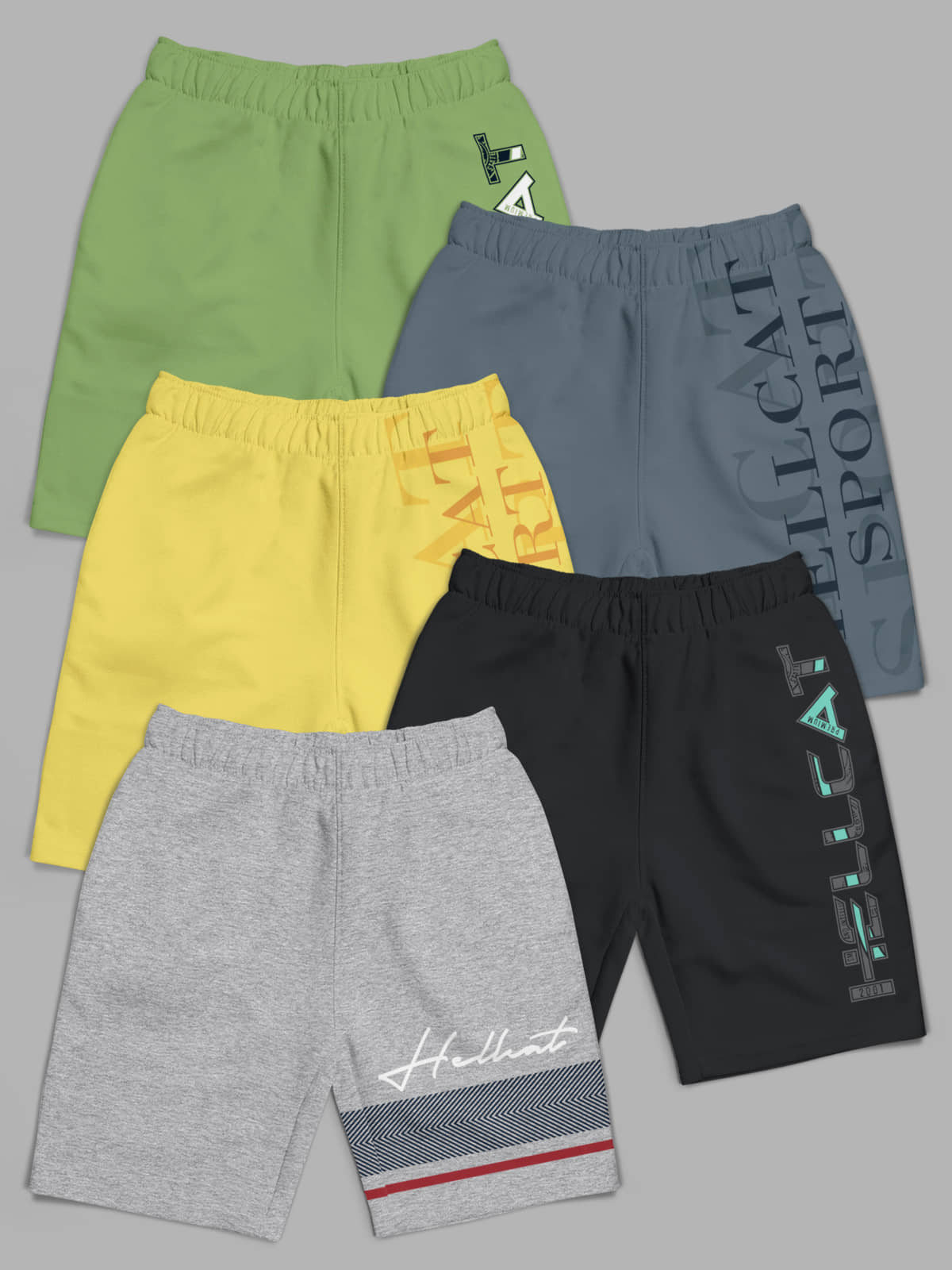 HELLCAT Pack of 5 Girls Cotton Blend Hot Pants ( Multicolor ) - Shorts | Buy online on ZillyBuy