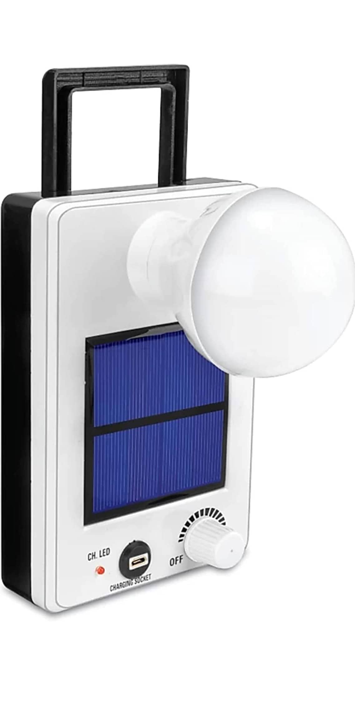 DAJUBHAI Home Office Travel Outdoor Camping LED Emergency Light Solar & Electric Rechargeable Portable Lantern Torch Table Lamp with Eye Protection Glass