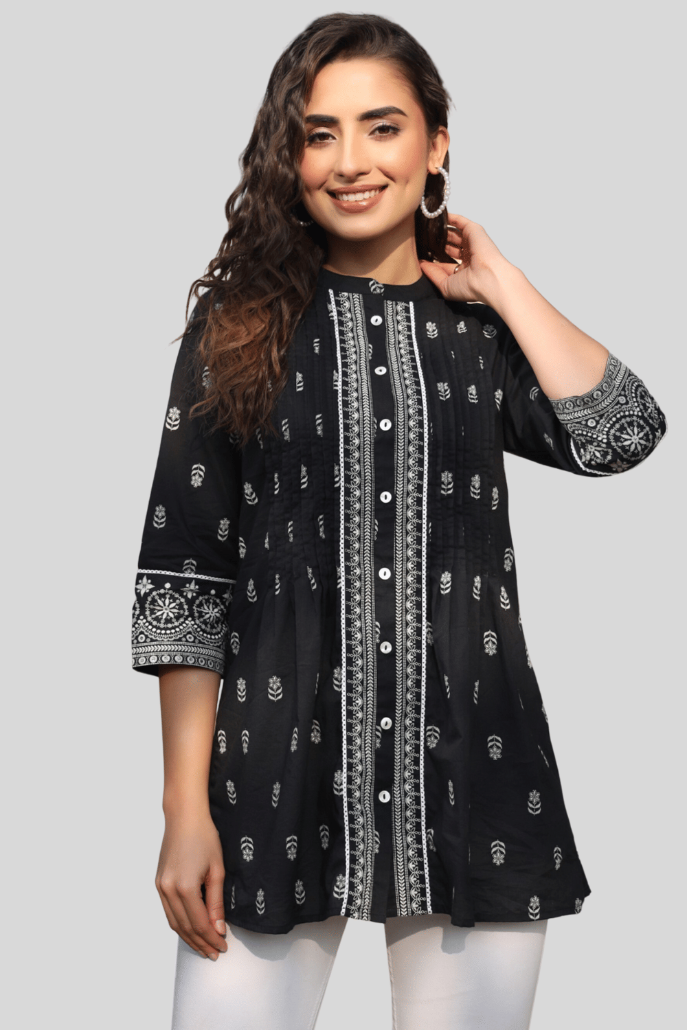 Juniper Women's Cotton Blend Tunic ( Black )     			Juniper Women's Cotton Blend Tunic ( Black )