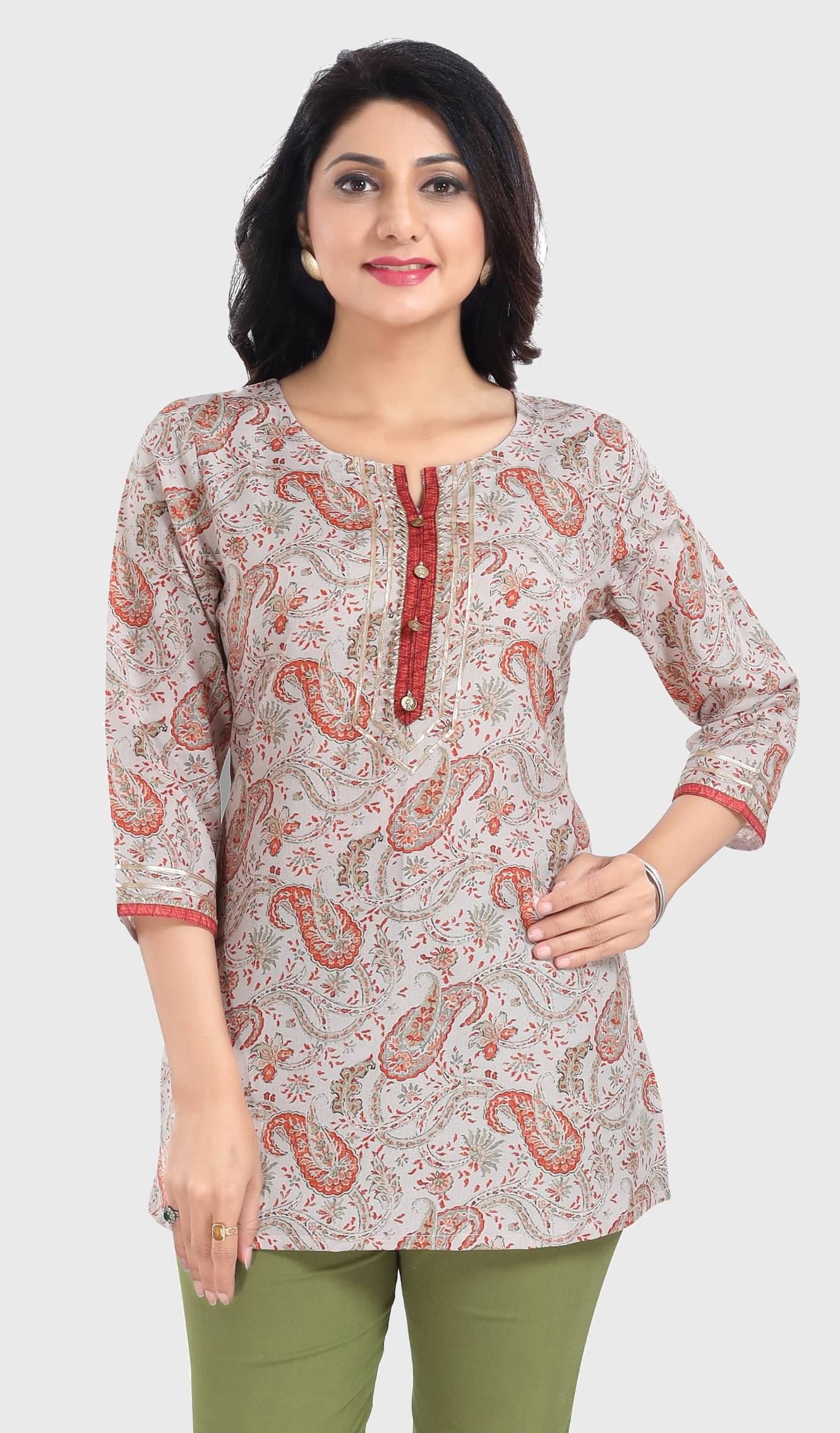     			Meher Impex Women's Rayon Tunic ( Light Grey )