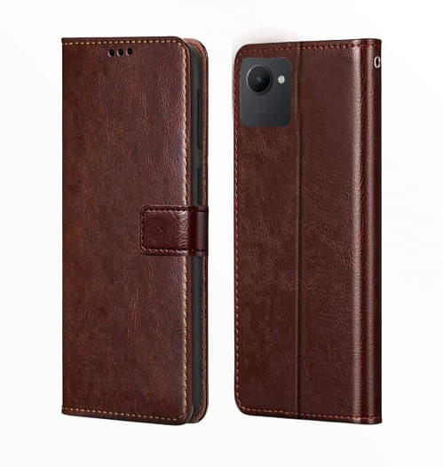 RGVEEN - Tan Artificial Leather Flip Cover Compatible For Realme c30 ( Pack of 1 )     			RGVEEN - Tan Artificial Leather Flip Cover Compatible For Realme c30 ( Pack of 1 )