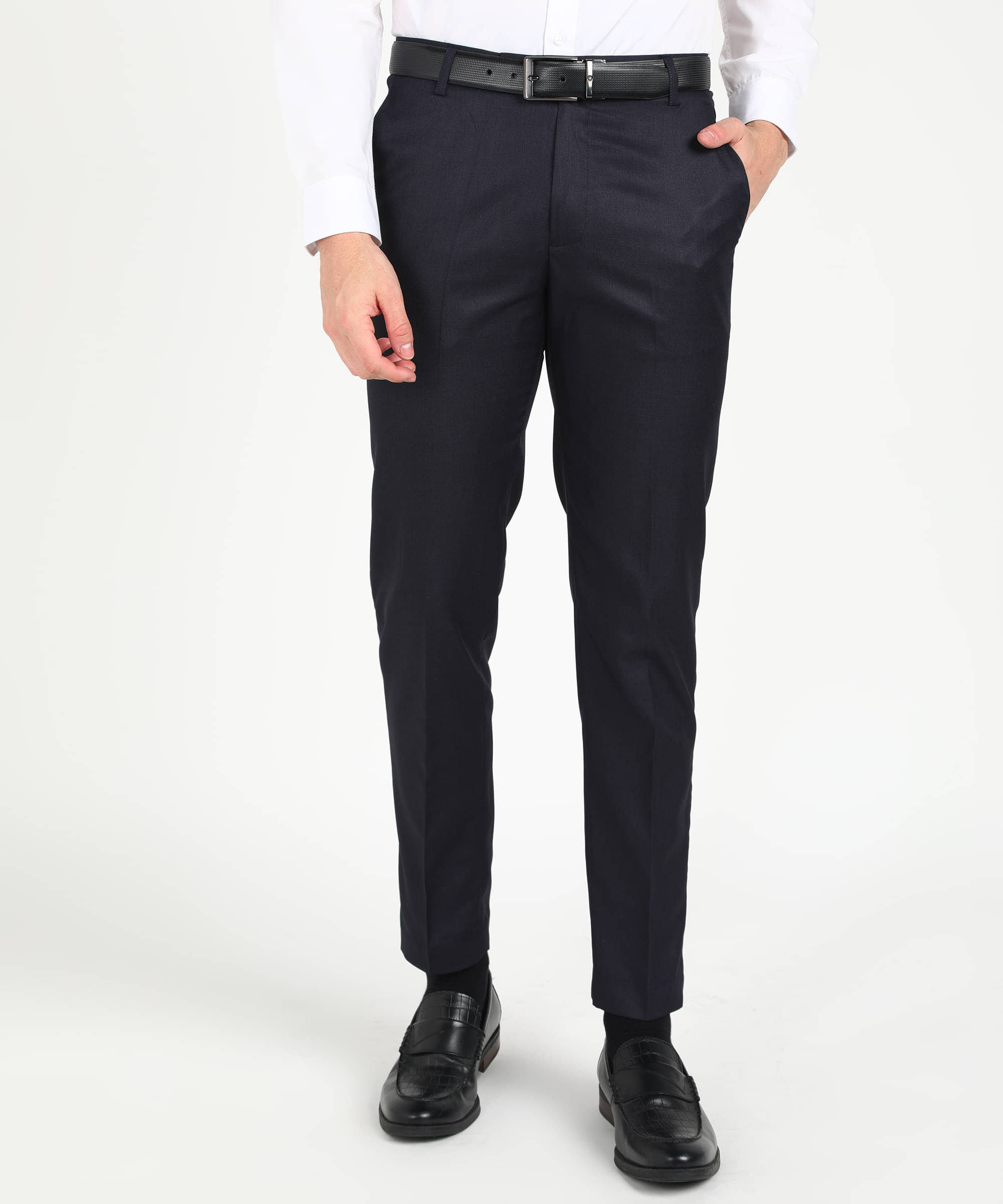     			SAM AND JACK Navy Blue Regular Formal Trouser ( Pack of 1 )