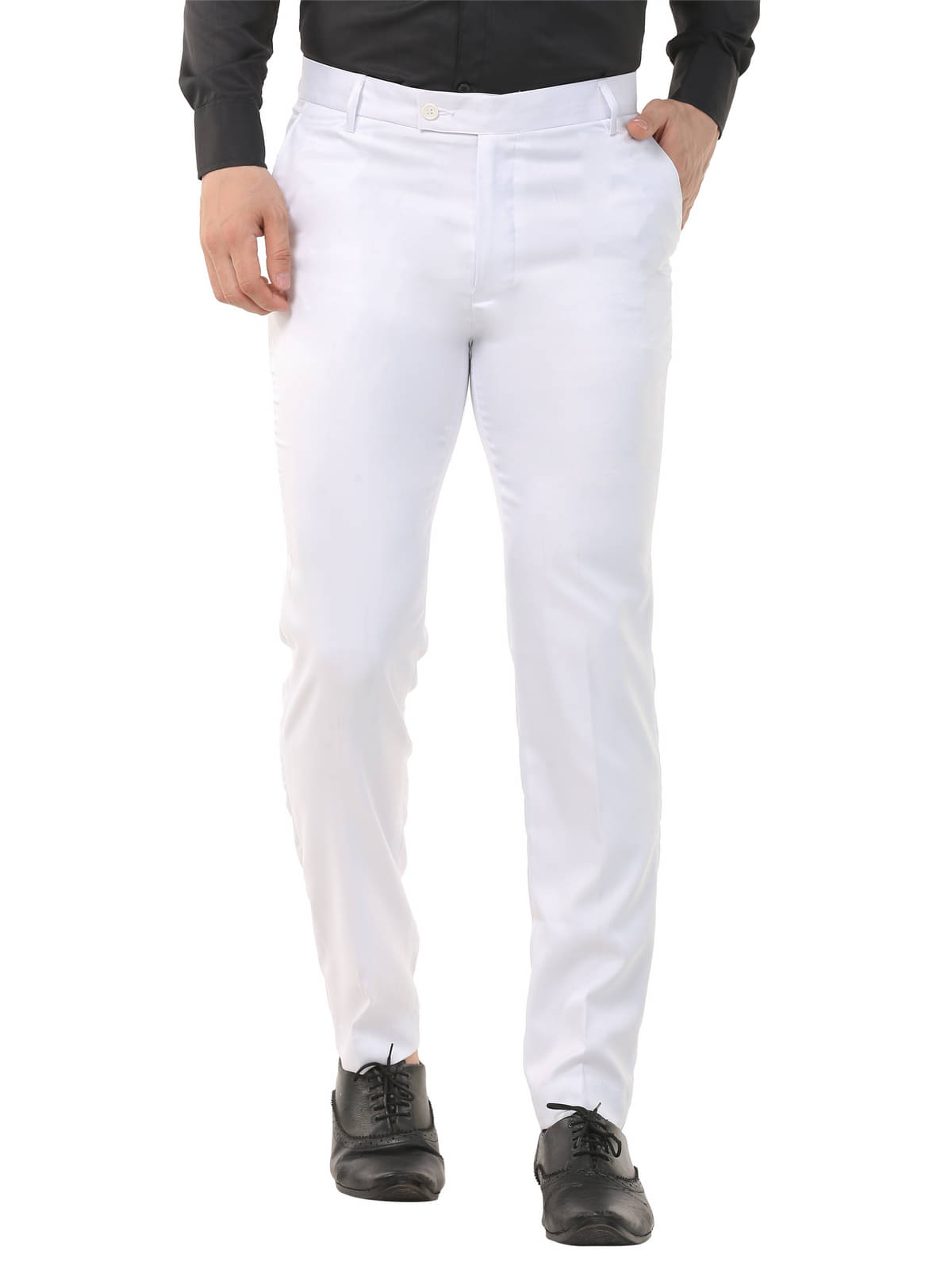     			SAM AND JACK White Regular Formal Trouser ( Pack of 1 )