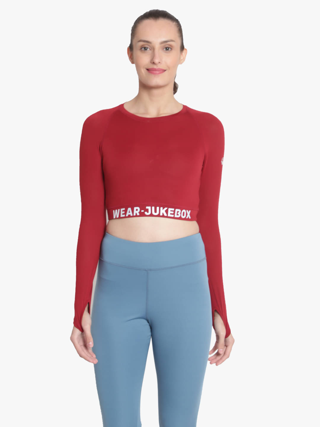     			Wearjukebox Red Polyester Croptop - Single