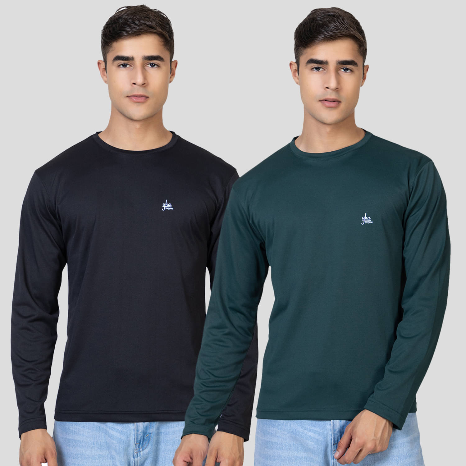 YHA - Black Cotton Blend Regular Fit Men's T-Shirt ( Pack of 2 ) YHA - Black Cotton Blend Regular Fit Men's T-Shirt ( Pack of 2 )