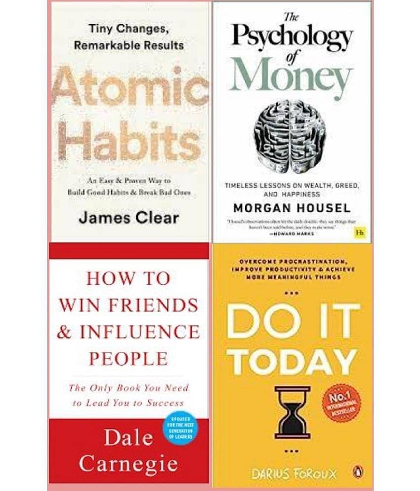 Atomic Habits + Psychology of Money + Ikigai + how win friends influence people + Rich Dad + Do It Today