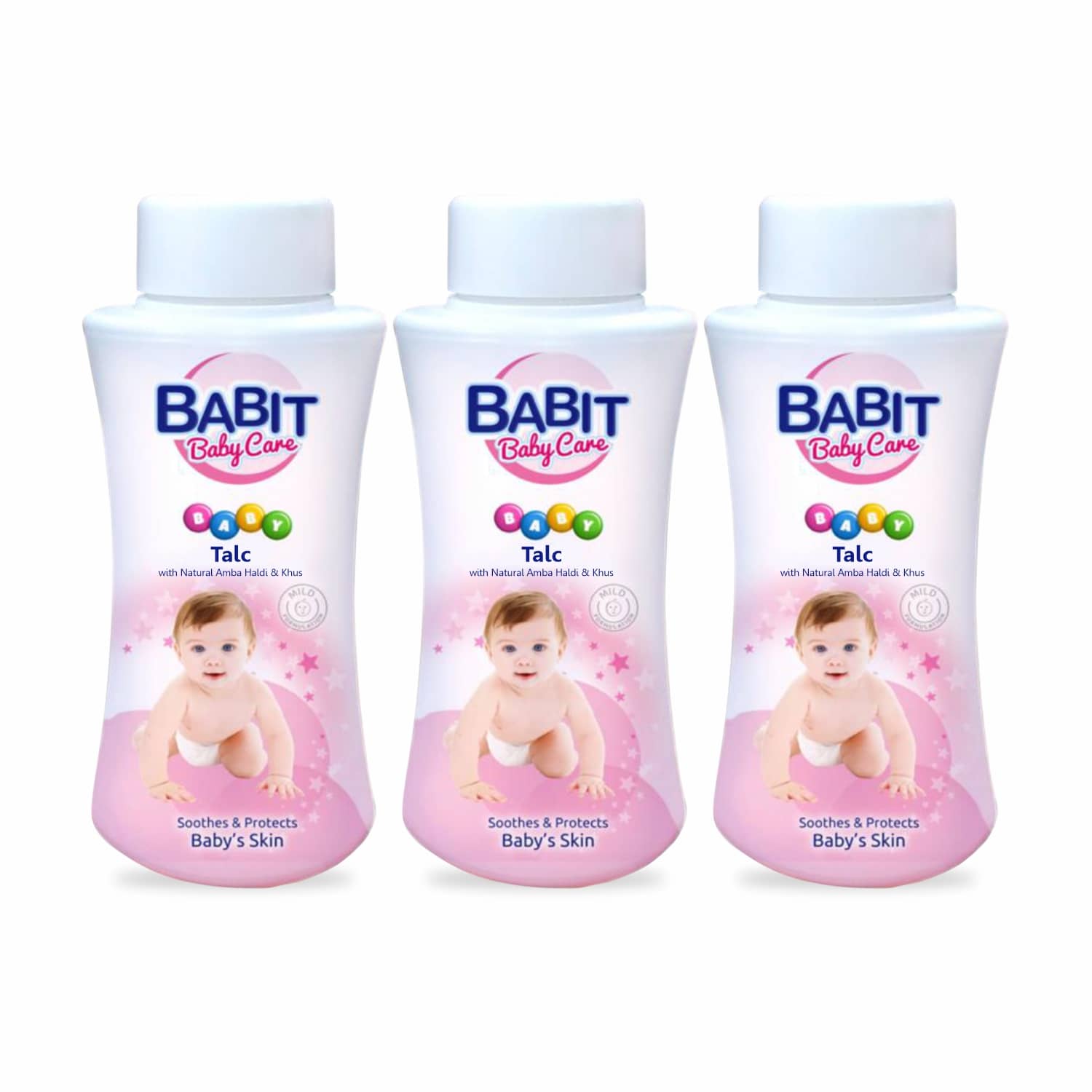 Babit Baby Powder Ideal For Newborn & kids Enriched with Khus and Amba Haldi 100g ( Pack of 3 )