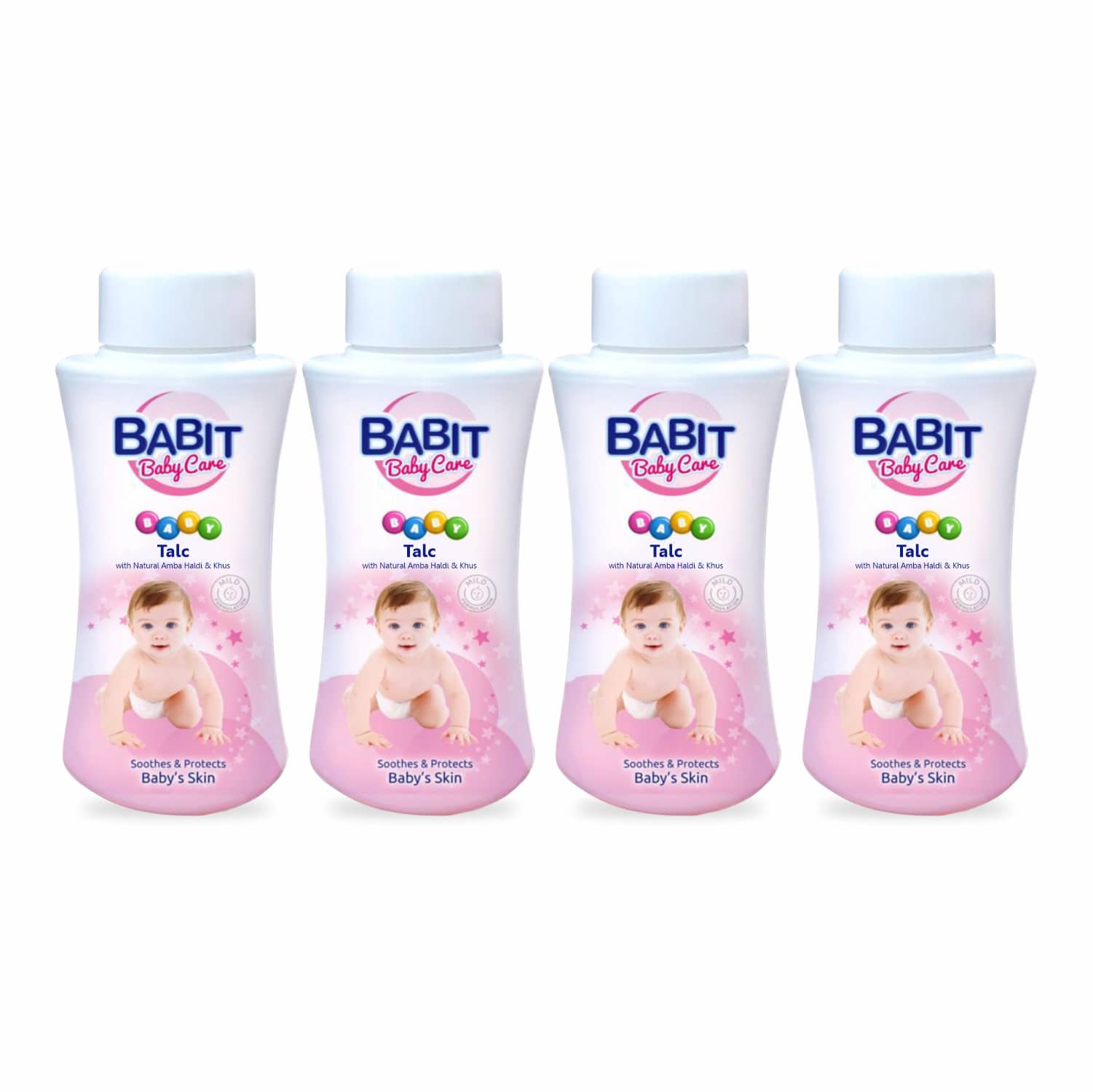 Babit Baby Powder Ideal For Newborn & kids Enriched with Khus and Amba Haldi 100g ( Pack of 4 )