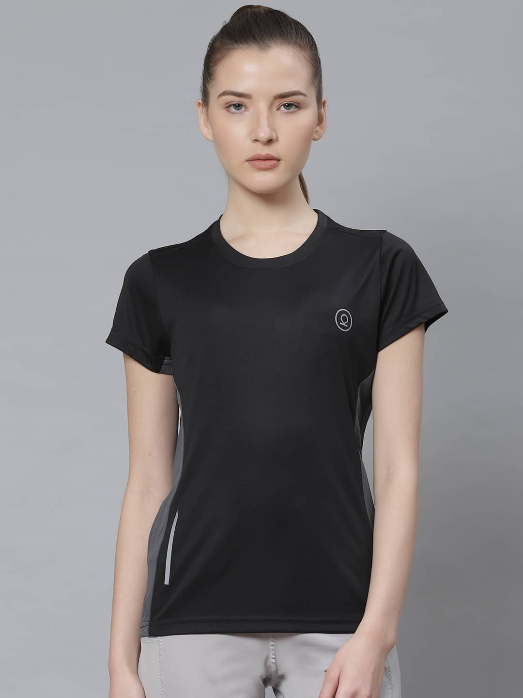     			Chkokko Black Polyester Tees - Single