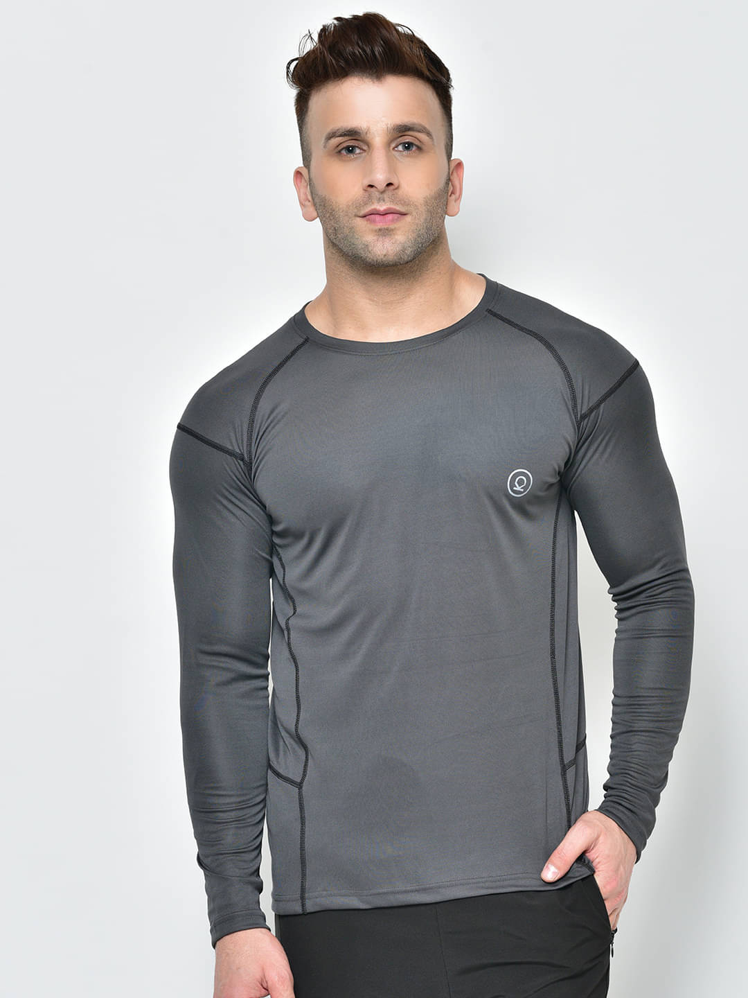 Chkokko - Grey Polyester Regular Fit Men's Sports T-Shirt ( Pack of 1 ) Chkokko - Grey Polyester Regular Fit Men's Sports T-Shirt ( Pack of 1 )