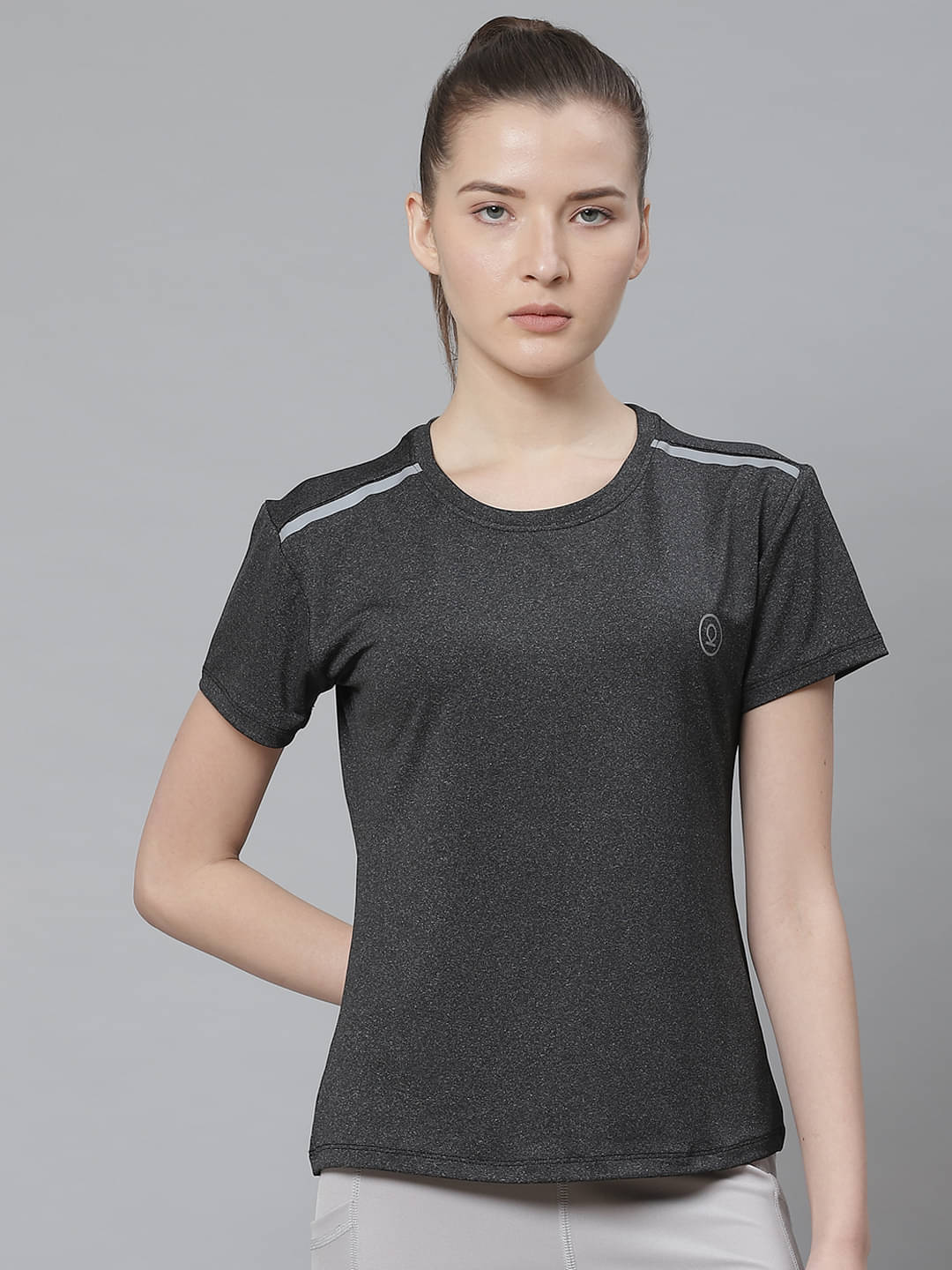     			Chkokko Grey Polyester Tees - Single