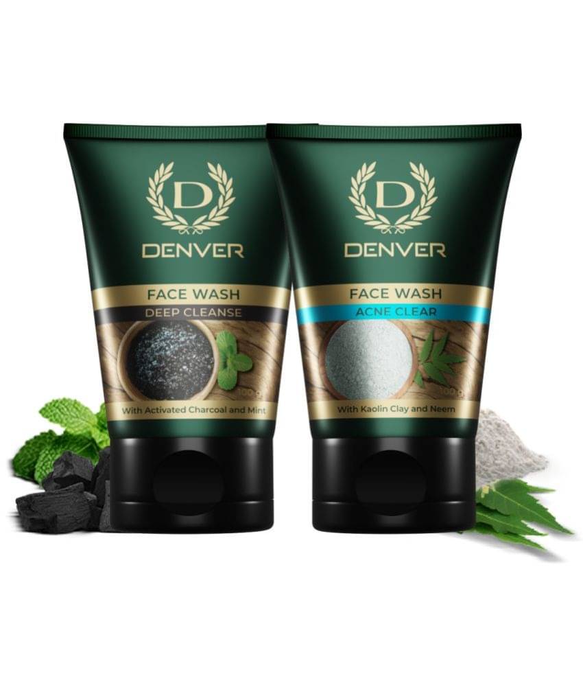 Denver Acne Clear & Deep Cleanse Face Wash for Men - 100GM Each( Combo Pack of 2) Denver Acne Clear & Deep Cleanse Face Wash for Men - 100GM Each( Combo Pack of 2)