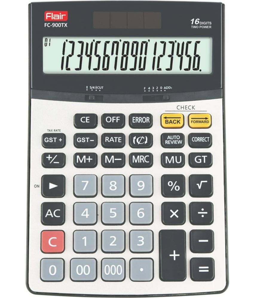 Flair Fc-900Tx Gst Calculator Gst Calculation And Cuurency Converter Calculator Basic Calculator (16 Digit) Flair Fc-900Tx Gst Calculator Gst Calculation And Cuurency Converter Calculator Basic Calculator (16 Digit)