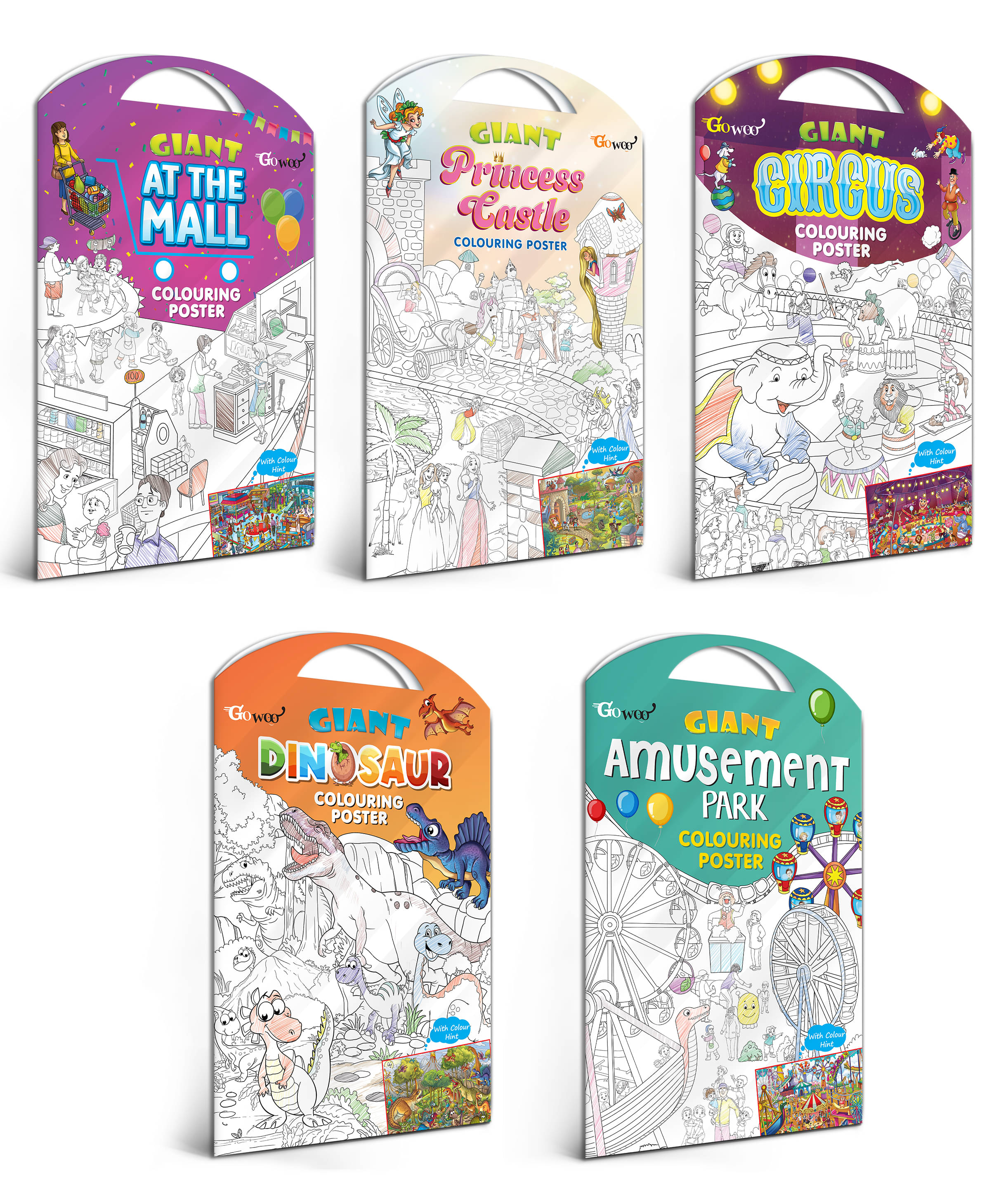 GIANT AT THE MALL COLOURING POSTER, GIANT PRINCESS CASTLE COLOURING POSTER, GIANT CIRCUS COLOURING POSTER, GIANT DINOSAUR COLOURING POSTER and GIANT AMUSEMENT PARK COLOURING POSTER | Pack of 5 Posters I Dreamy Coloring Combo GIANT AT THE MALL COLOURING POSTER, GIANT PRINCESS CASTLE COLOURING POSTER, GIANT CIRCUS COLOURING POSTER, GIANT DINOSAUR COLOURING POSTER and GIANT AMUSEMENT PARK COLOURING POSTER | Pack of 5 Posters I Dreamy Coloring Combo