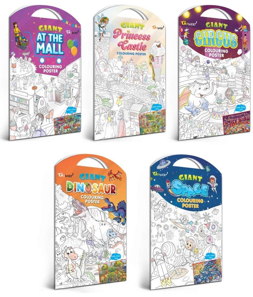 GIANT AT THE MALL COLOURING Charts, GIANT PRINCESS CASTLE COLOURING Charts, GIANT CIRCUS COLOURING Charts, GIANT DINOSAUR COLOURING Charts and GIANT SPACE COLOURING Charts | Set of 5 Charts I Coloring Charts Jumbo size Pack for gift GIANT AT THE MALL COLOURING Charts, GIANT PRINCESS CASTLE COLOURING Charts, GIANT CIRCUS COLOURING Charts, GIANT DINOSAUR COLOURING Charts and GIANT SPACE COLOURING Charts | Set of 5 Charts I Coloring Charts Jumbo size Pack for gift
