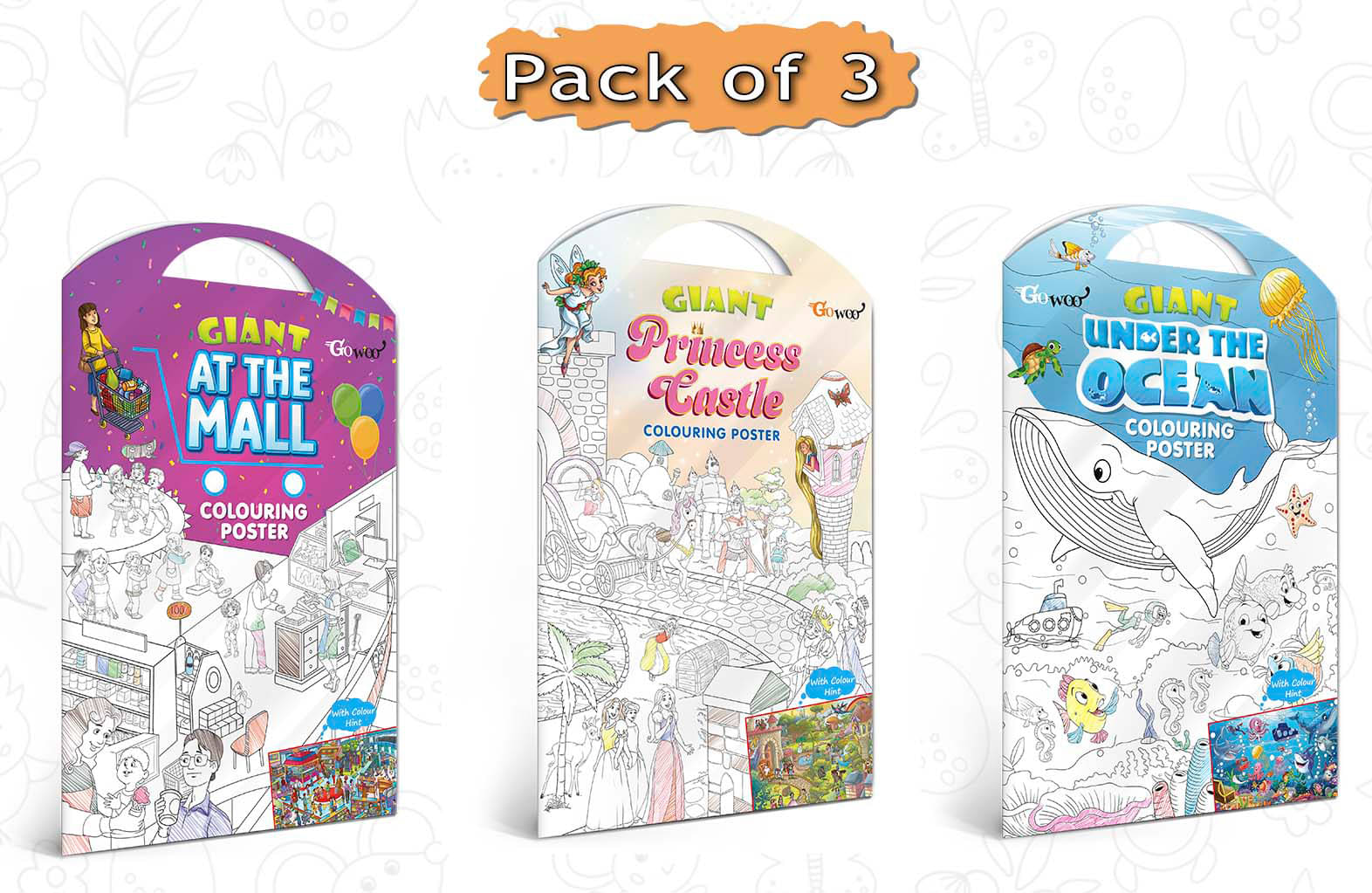     			GIANT AT THE MALL COLOURING Charts, GIANT PRINCESS CASTLE COLOURING Charts and GIANT UNDER THE OCEAN COLOURING Charts | Gift Pack of 3 Charts I Best coloring Charts