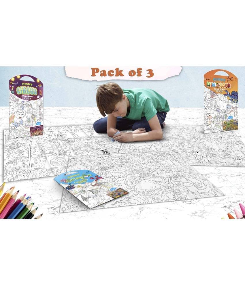 GIANT CIRCUS COLOURING Charts, GIANT DINOSAUR COLOURING Charts and GIANT DRAGON COLOURING Charts | Gift Pack of 3 Charts I Popular kids coloring Charts GIANT CIRCUS COLOURING Charts, GIANT DINOSAUR COLOURING Charts and GIANT DRAGON COLOURING Charts | Gift Pack of 3 Charts I Popular kids coloring Charts
