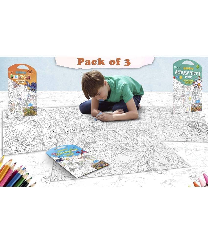 GIANT DINOSAUR COLOURING Charts, GIANT AMUSEMENT PARK COLOURING Charts and GIANT DRAGON COLOURING Charts | Set of 3 Charts I large mindfulness colouring Charts GIANT DINOSAUR COLOURING Charts, GIANT AMUSEMENT PARK COLOURING Charts and GIANT DRAGON COLOURING Charts | Set of 3 Charts I large mindfulness colouring Charts