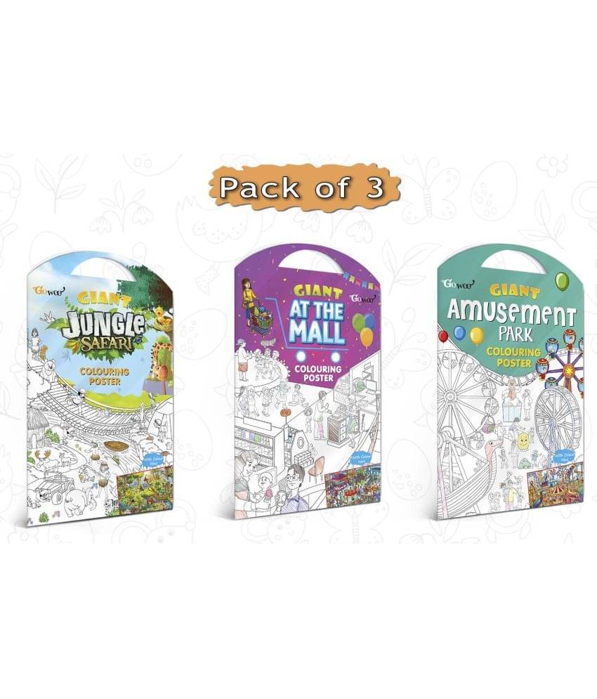 GIANT JUNGLE SAFARI COLOURING Charts, GIANT AT THE MALL COLOURING Charts and GIANT AMUSEMENT PARK COLOURING Charts | Set of 3 Charts I Premium coloring Charts GIANT JUNGLE SAFARI COLOURING Charts, GIANT AT THE MALL COLOURING Charts and GIANT AMUSEMENT PARK COLOURING Charts | Set of 3 Charts I Premium coloring Charts