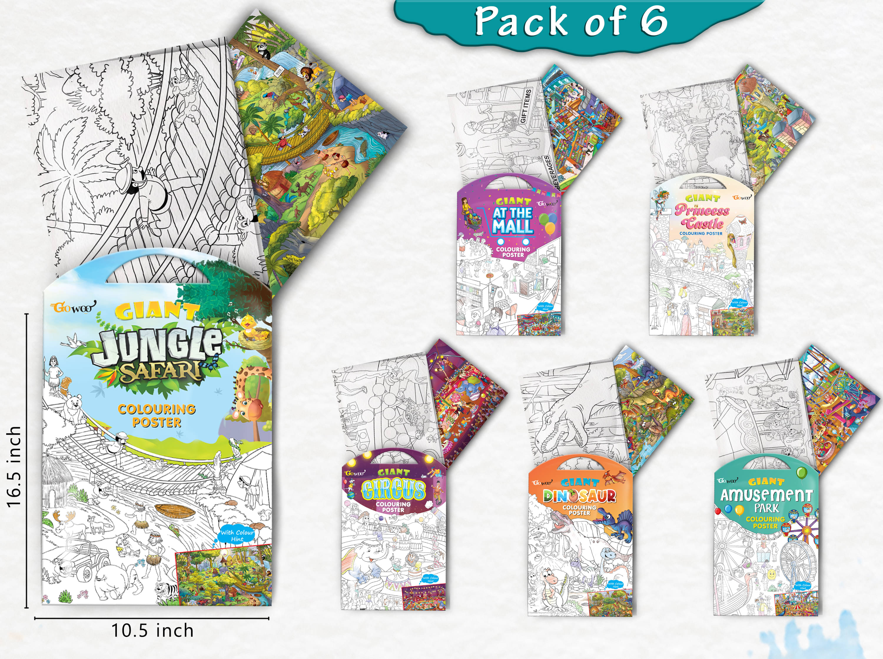 GIANT JUNGLE SAFARI COLOURING , GIANT AT THE MALL COLOURING , GIANT PRINCESS CASTLE COLOURING , GIANT CIRCUS COLOURING , GIANT DINOSAUR COLOURING and GIANT AMUSEMENT PARK COLOURING | Gift Pack of 6 s I Coloring s Mega Pack GIANT JUNGLE SAFARI COLOURING , GIANT AT THE MALL COLOURING , GIANT PRINCESS CASTLE COLOURING , GIANT CIRCUS COLOURING , GIANT DINOSAUR COLOURING and GIANT AMUSEMENT PARK COLOURING | Gift Pack of 6 s I Coloring s Mega Pack