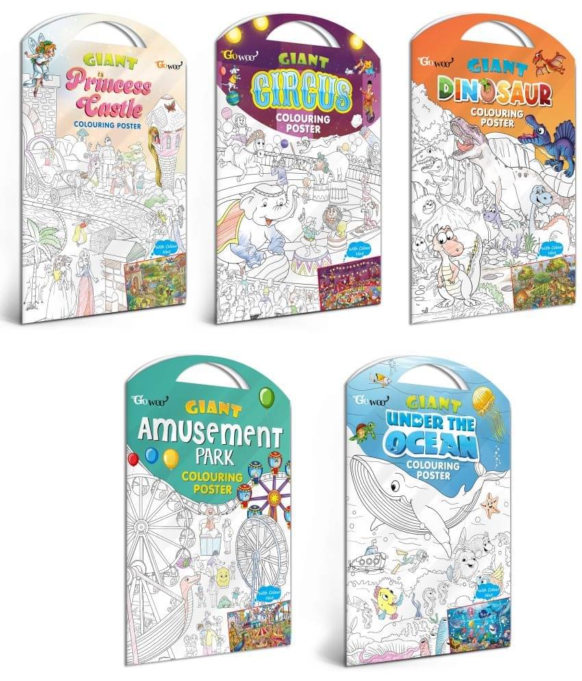 GIANT PRINCESS CASTLE COLOURING Charts, GIANT CIRCUS COLOURING Charts, GIANT DINOSAUR COLOURING Charts, GIANT AMUSEMENT PARK COLOURING Charts and GIANT UNDER THE OCEAN COLOURING Charts | Pack of 5 Charts I Artistic Coloring Charts Collection GIANT PRINCESS CASTLE COLOURING Charts, GIANT CIRCUS COLOURING Charts, GIANT DINOSAUR COLOURING Charts, GIANT AMUSEMENT PARK COLOURING Charts and GIANT UNDER THE OCEAN COLOURING Charts | Pack of 5 Charts I Artistic Coloring Charts Collection