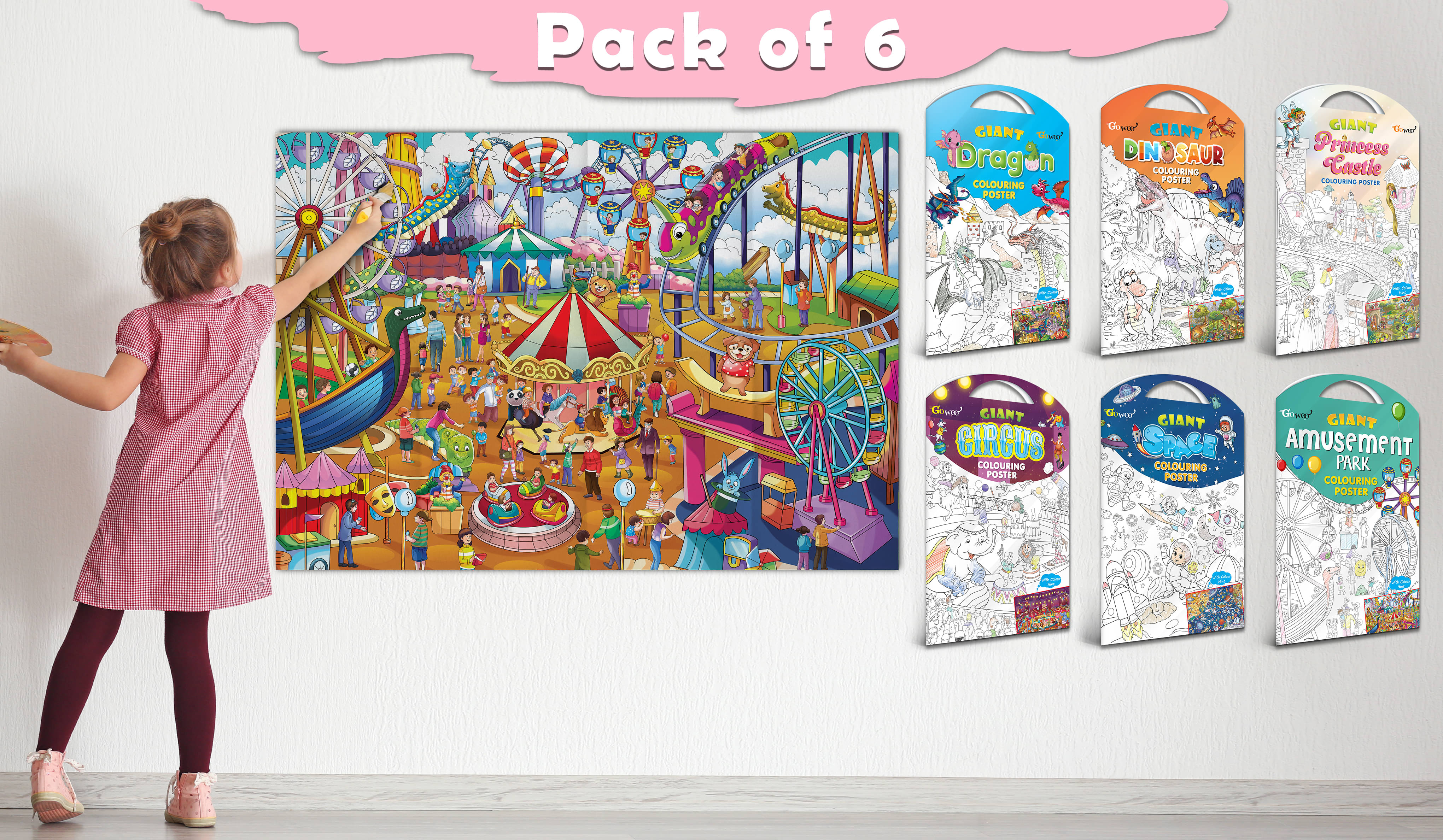 GIANT PRINCESS CASTLE COLOURING , GIANT CIRCUS COLOURING , GIANT DINOSAUR COLOURING , GIANT AMUSEMENT PARK COLOURING , GIANT SPACE COLOURING and GIANT DRAGON COLOURING | Gift Pack of 6 I Giant Coloring Multipack GIANT PRINCESS CASTLE COLOURING , GIANT CIRCUS COLOURING , GIANT DINOSAUR COLOURING , GIANT AMUSEMENT PARK COLOURING , GIANT SPACE COLOURING and GIANT DRAGON COLOURING | Gift Pack of 6 I Giant Coloring Multipack