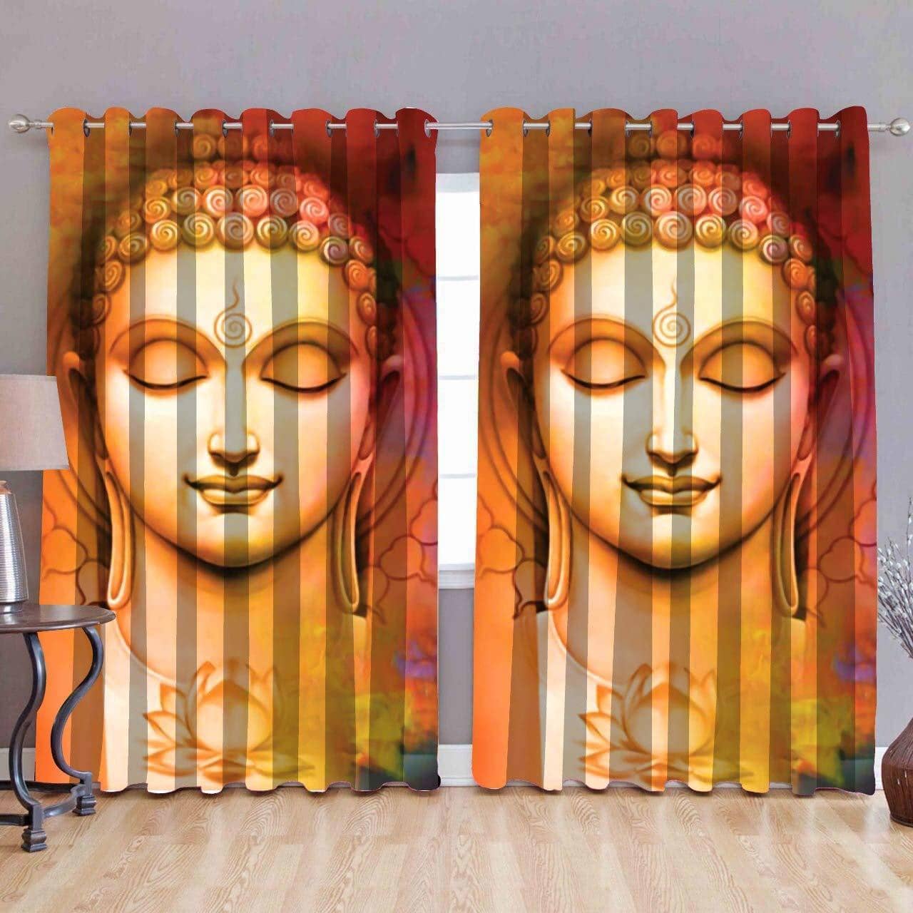 BELLA TRUE Abstract Semi-Transparent Eyelet Curtain 9 ft ( Pack of 2 ) - Multicolor