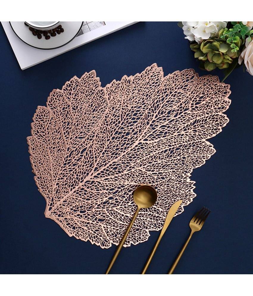     			PVC Abstract Rectangle Table Mats (46 cm X 36 cm) Pack of 2 - Copper