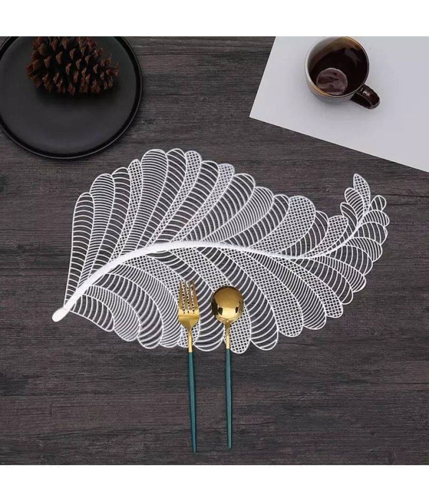 PVC Floral Rectangle Table Mats (44 cm x 29 cm) Pack of 2 - Silver PVC Floral Rectangle Table Mats (44 cm x 29 cm) Pack of 2 - Silver