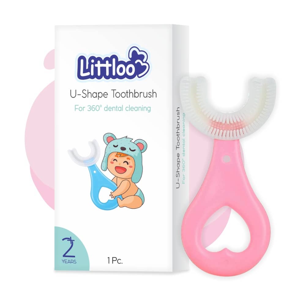 Littloo Pink Silicone Baby Toothbrush ( 1 pcs )
