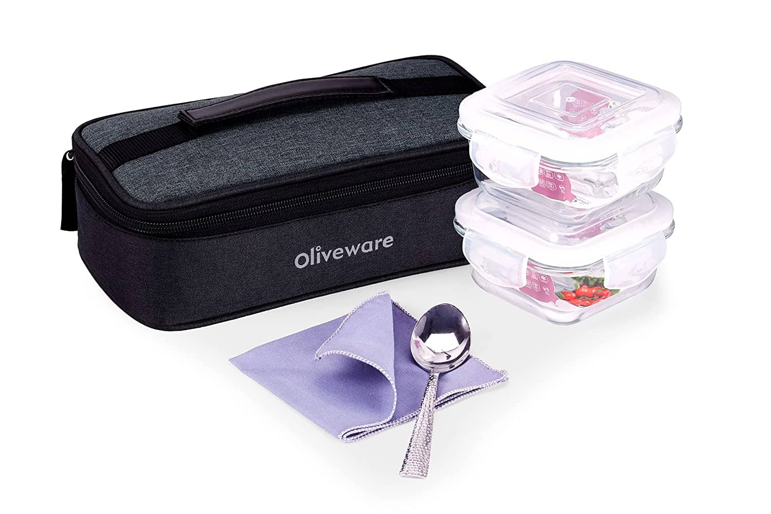 Oliveware - Glass Lunch Box 2 - Container ( Pack of 1 )