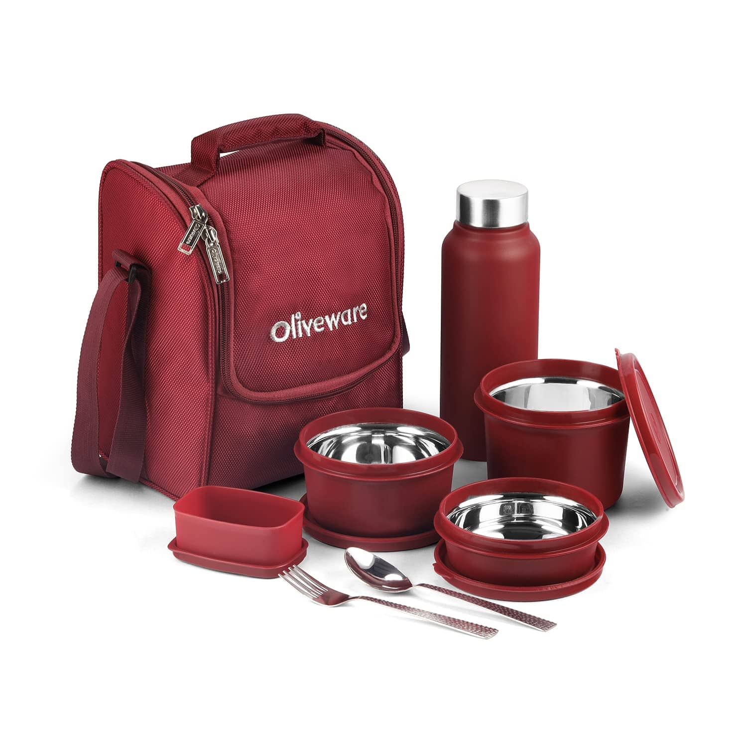 Oliveware Teso Stainless Steel Lunch Box 4 Container (Pack of 1)