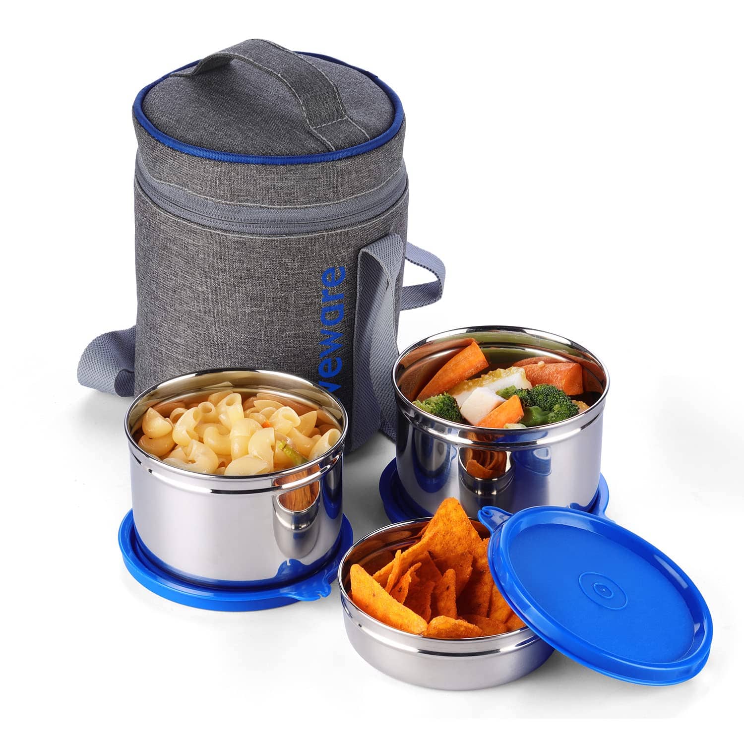 Oliveware Star Stainless Steel Lunch Box 3 Container (Pack of 1)