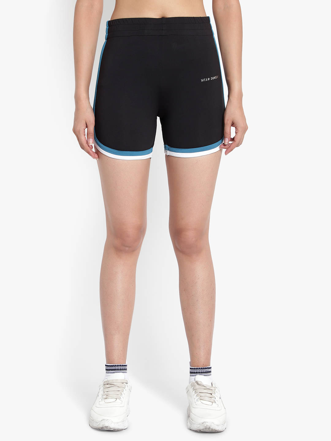     			Wearjukebox Blue Polyester Self Design Shorts - Single